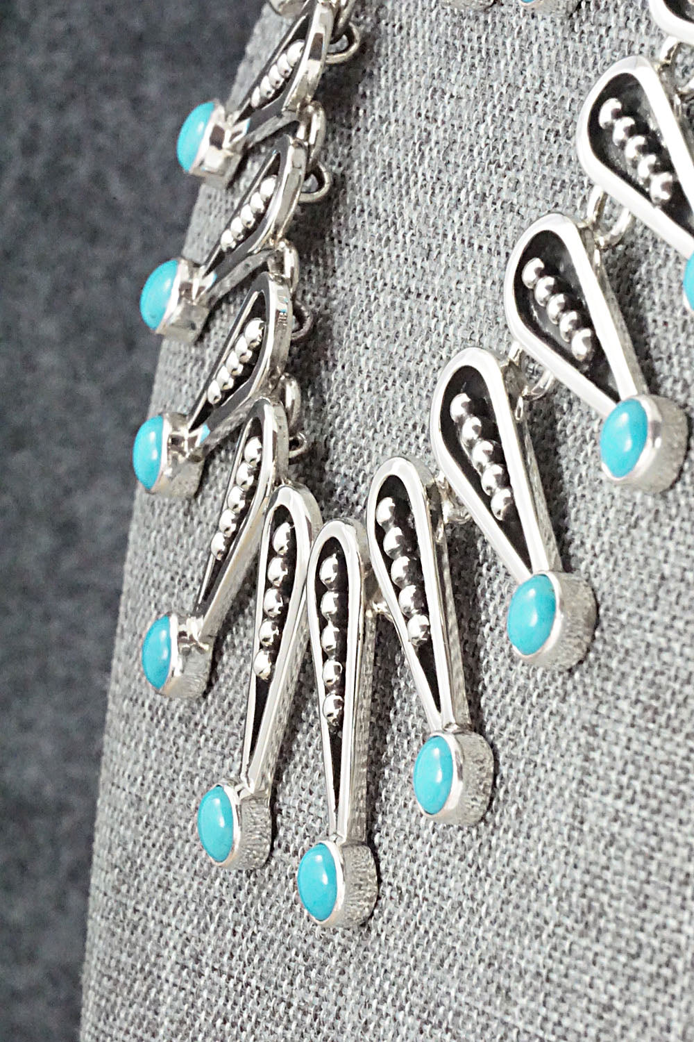 Turquoise & Sterling Silver Necklace and Earrings Set - Jonathan Nez