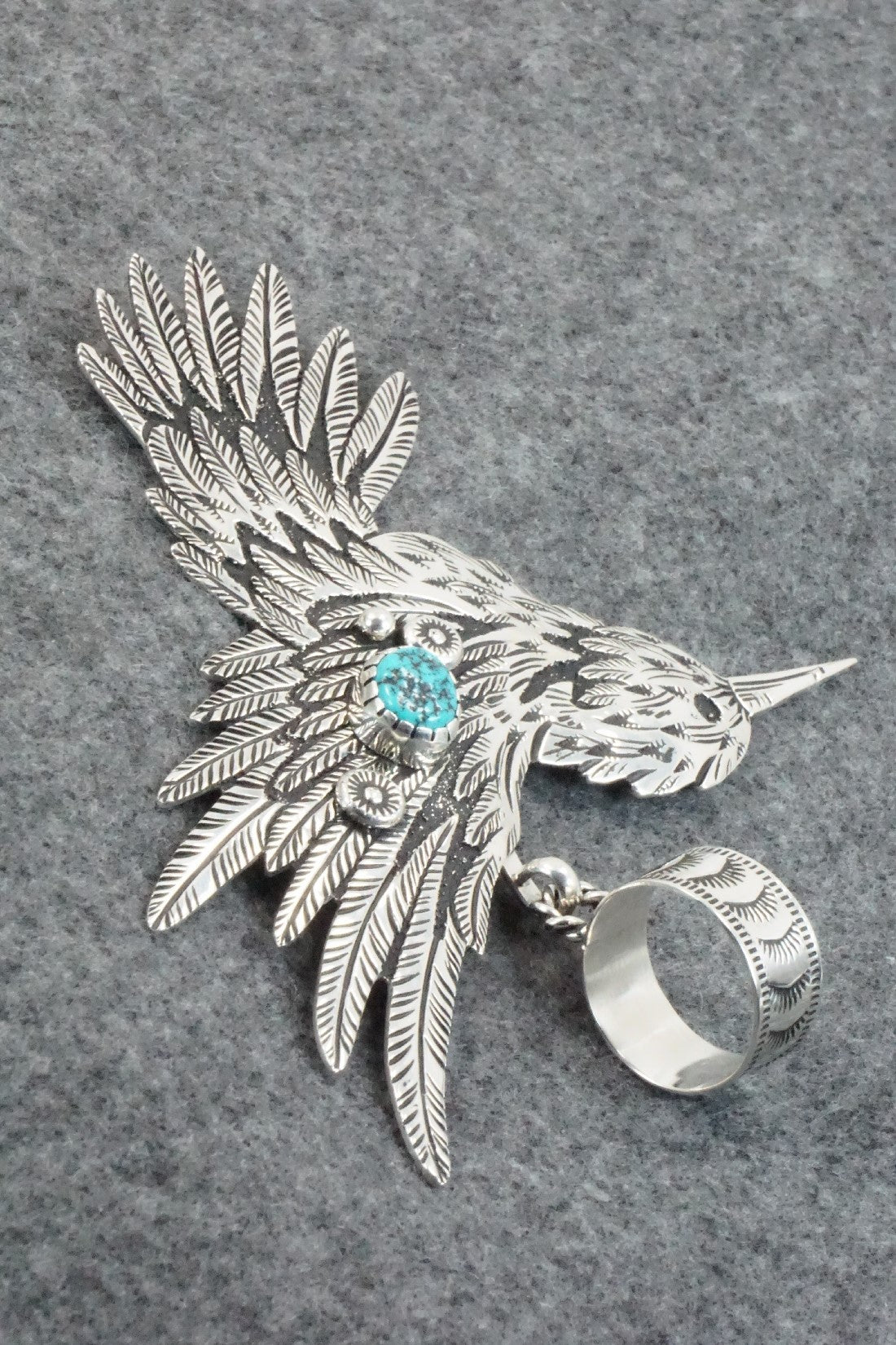 Turquoise & Sterling Silver Pendant - Richard Singer