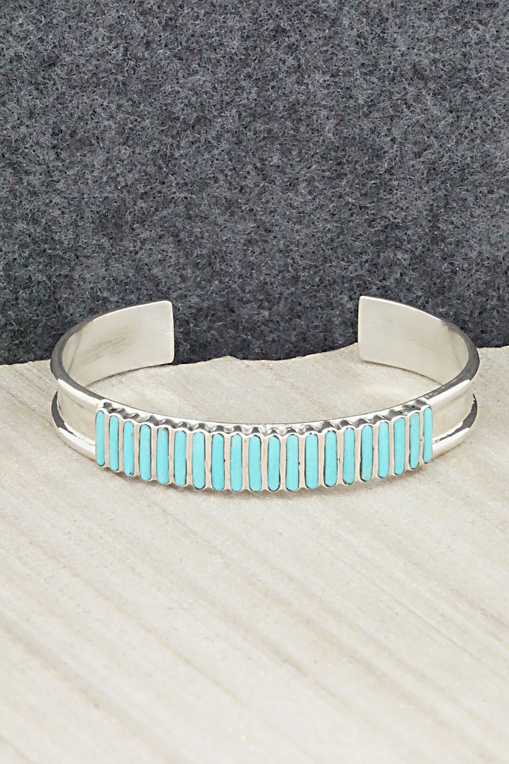 Turquoise & Sterling Silver Bracelet - Lucy Shekya