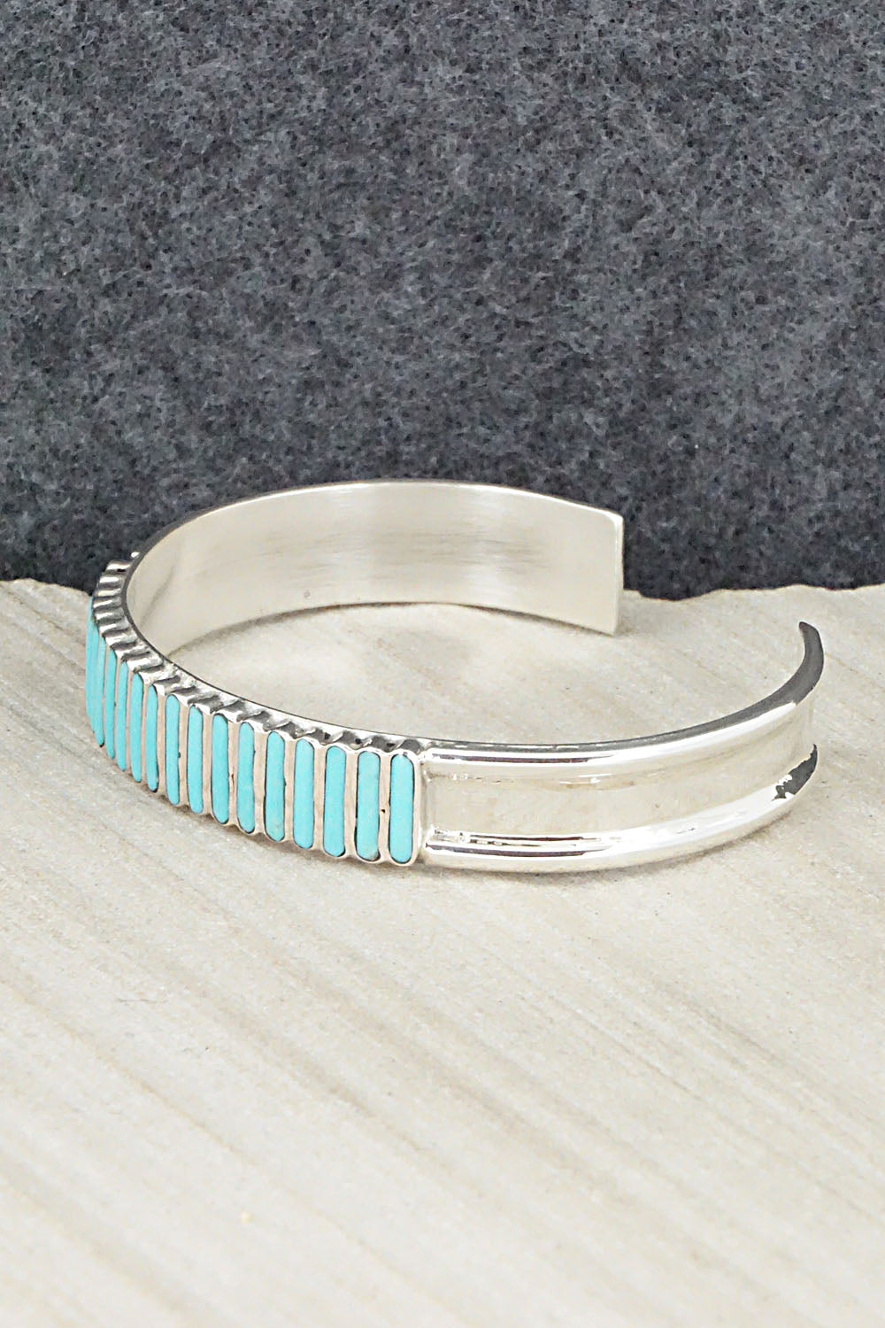Turquoise & Sterling Silver Bracelet - Lucy Shekya