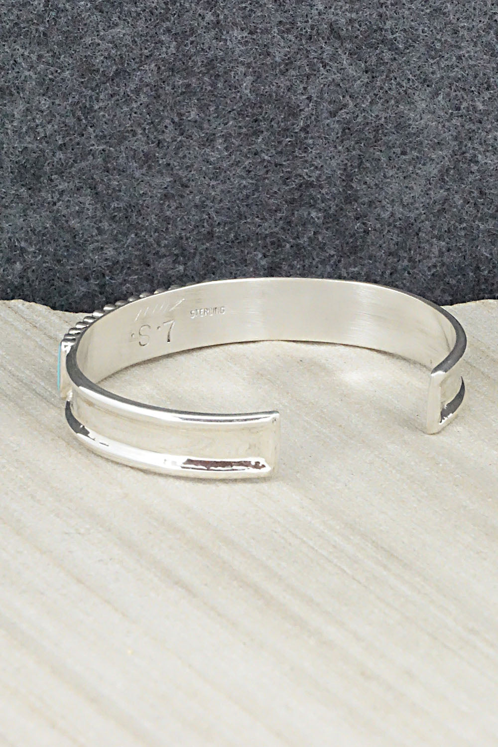 Turquoise & Sterling Silver Bracelet - Lucy Shekya