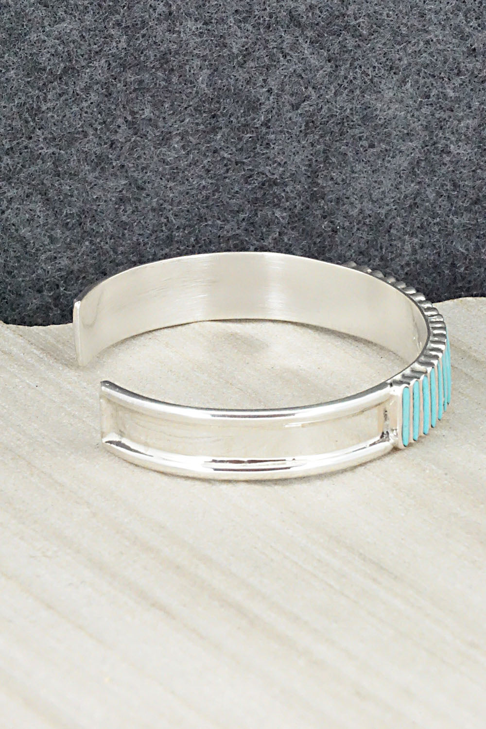 Turquoise & Sterling Silver Bracelet - Lucy Shekya