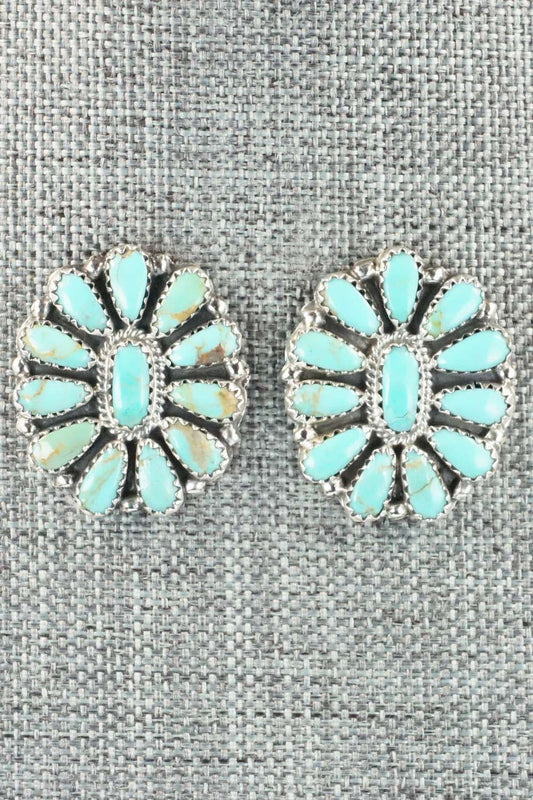 Turquoise & Sterling Silver Earrings - Zeita Begay