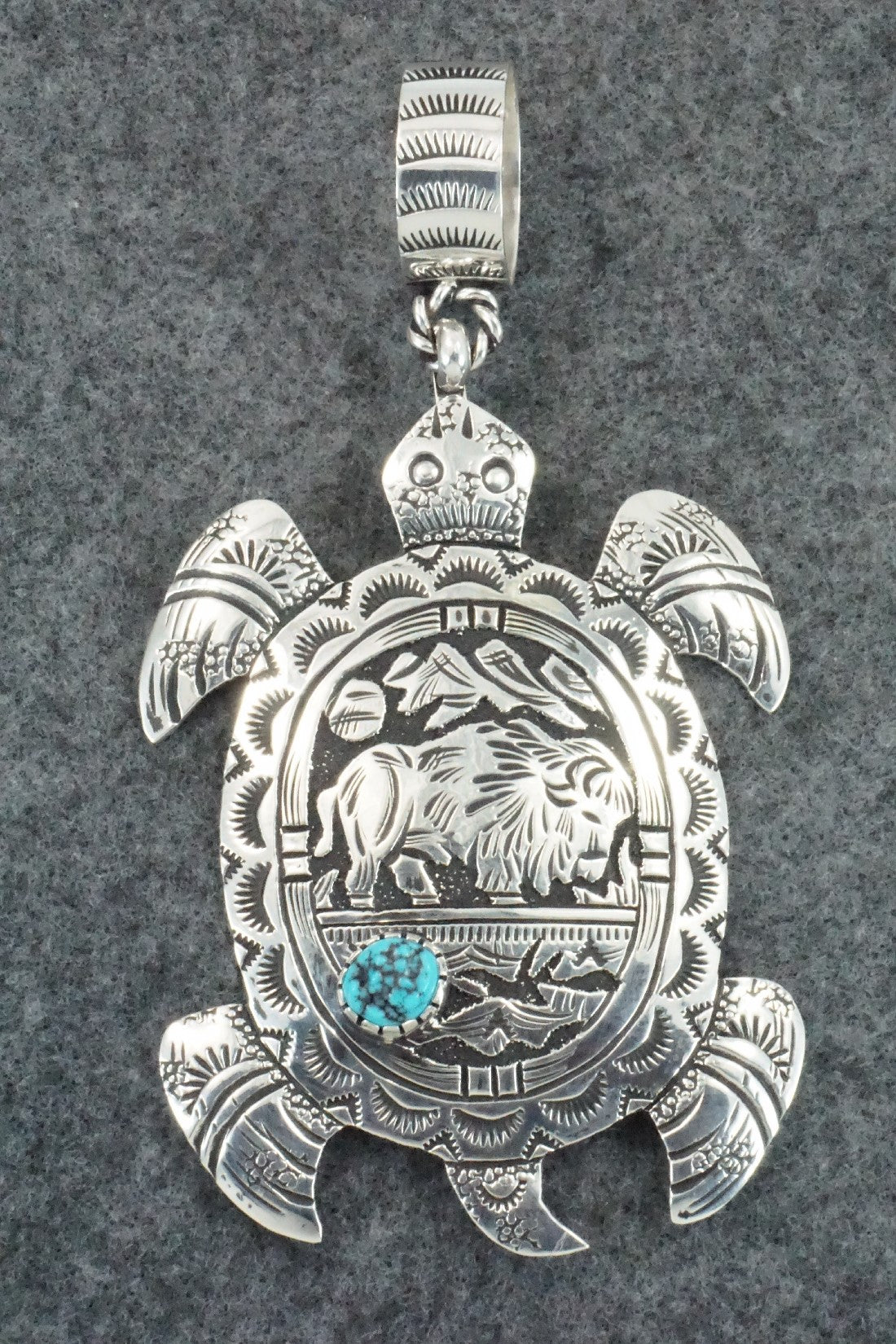 Turquoise & Sterling Silver Pendant - Richard Singer