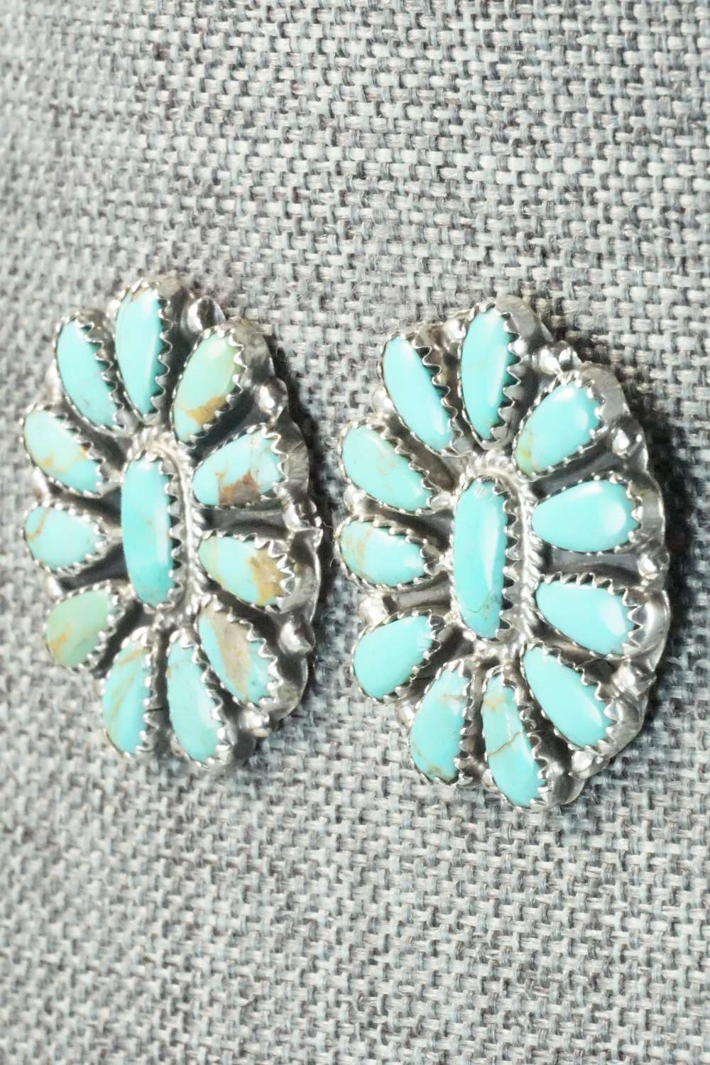 Turquoise & Sterling Silver Earrings - Zeita Begay