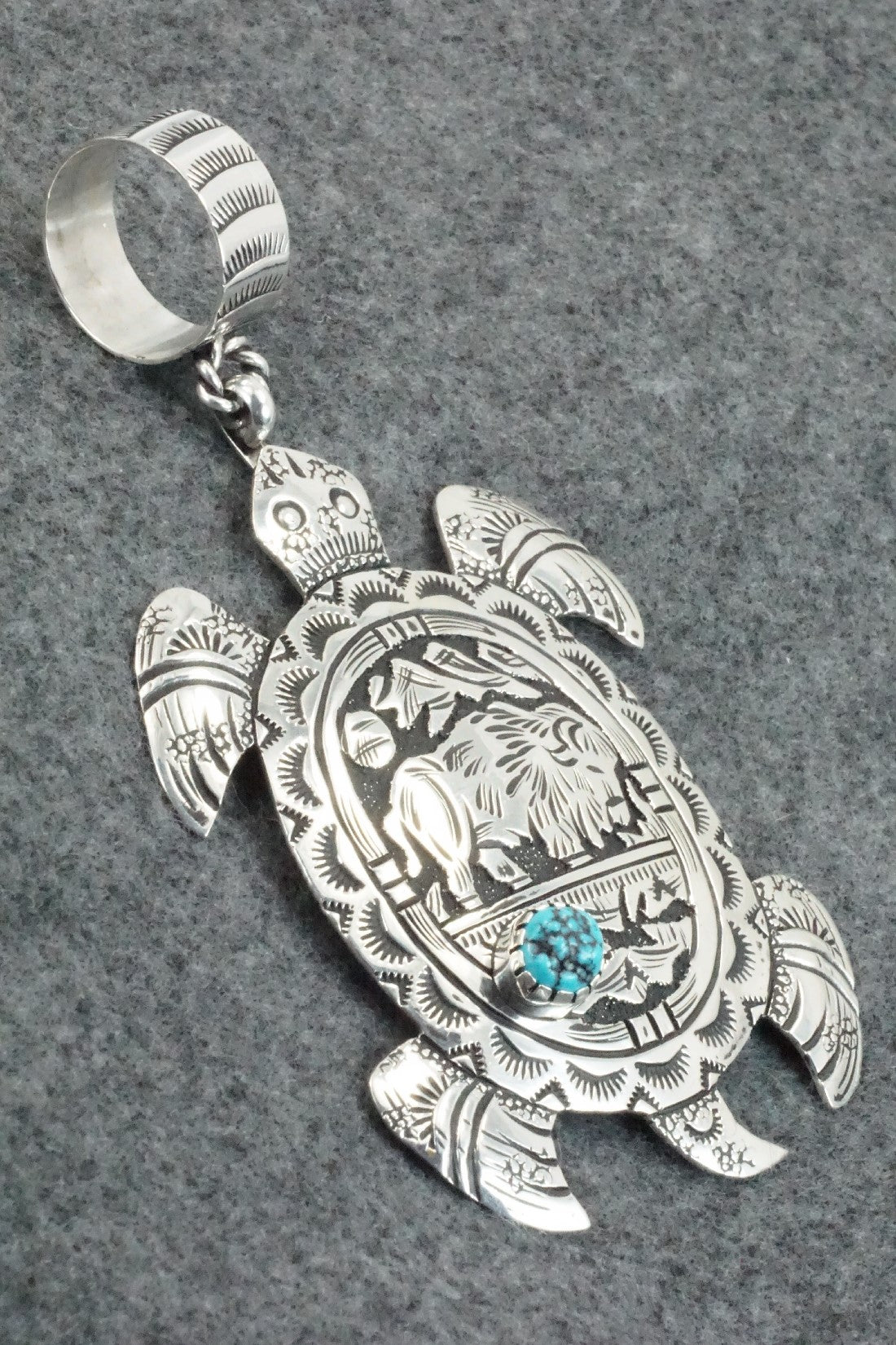 Turquoise & Sterling Silver Pendant - Richard Singer