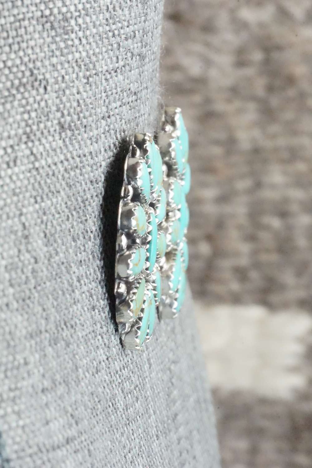Turquoise & Sterling Silver Earrings - Zeita Begay