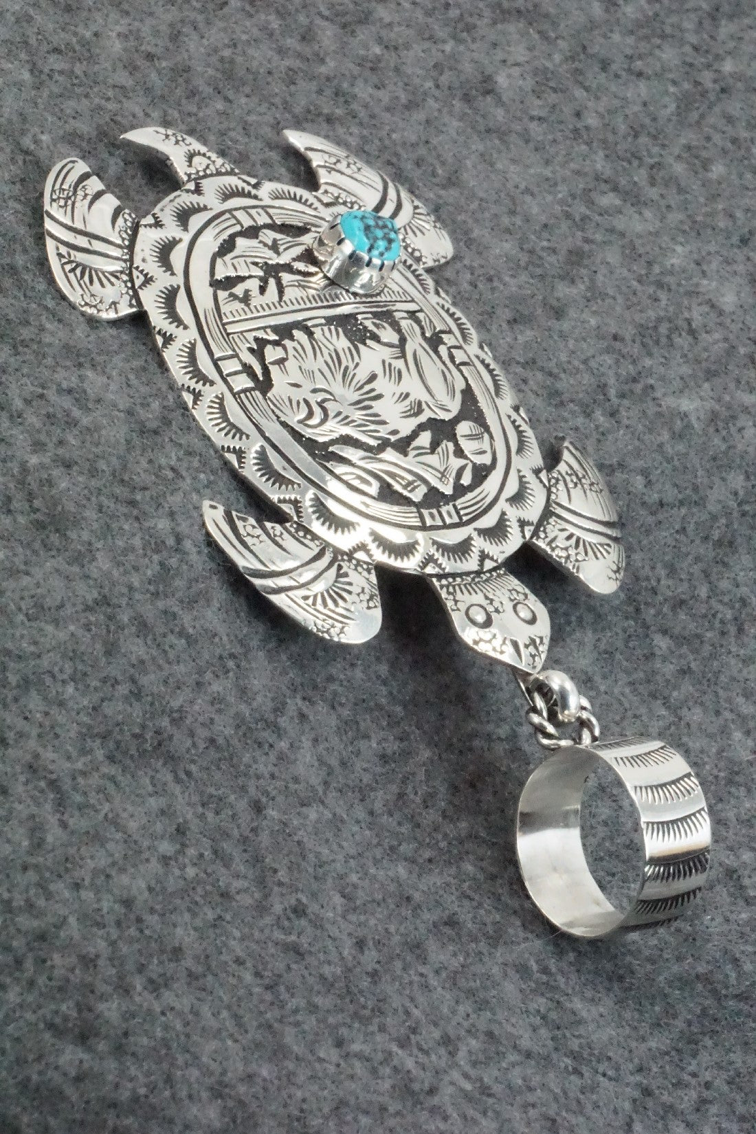 Turquoise & Sterling Silver Pendant - Richard Singer