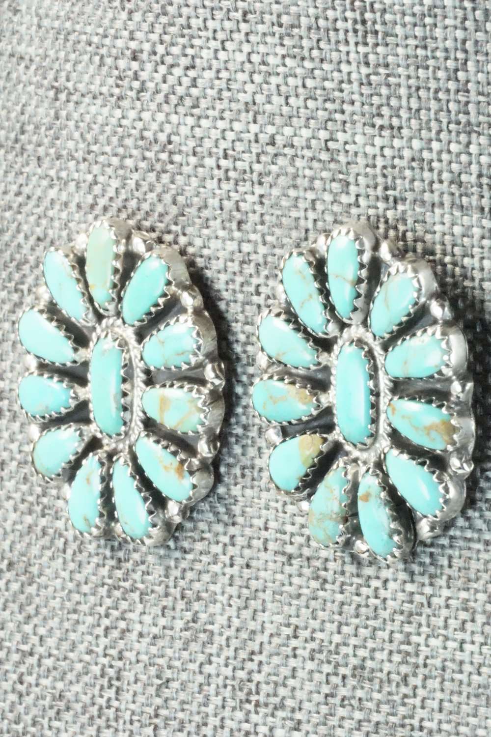 Turquoise & Sterling Silver Earrings - Zeita Begay