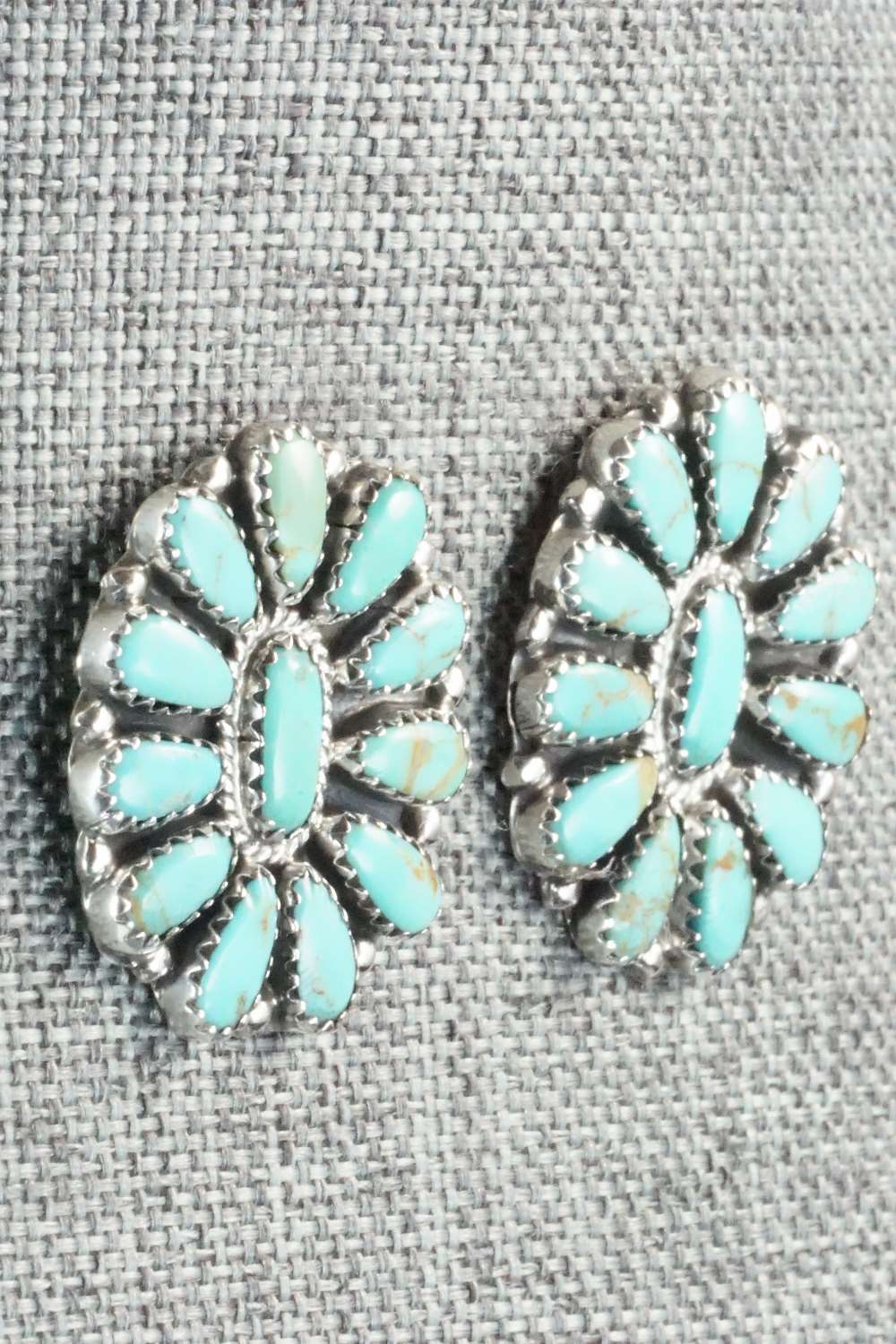 Turquoise & Sterling Silver Earrings - Zeita Begay