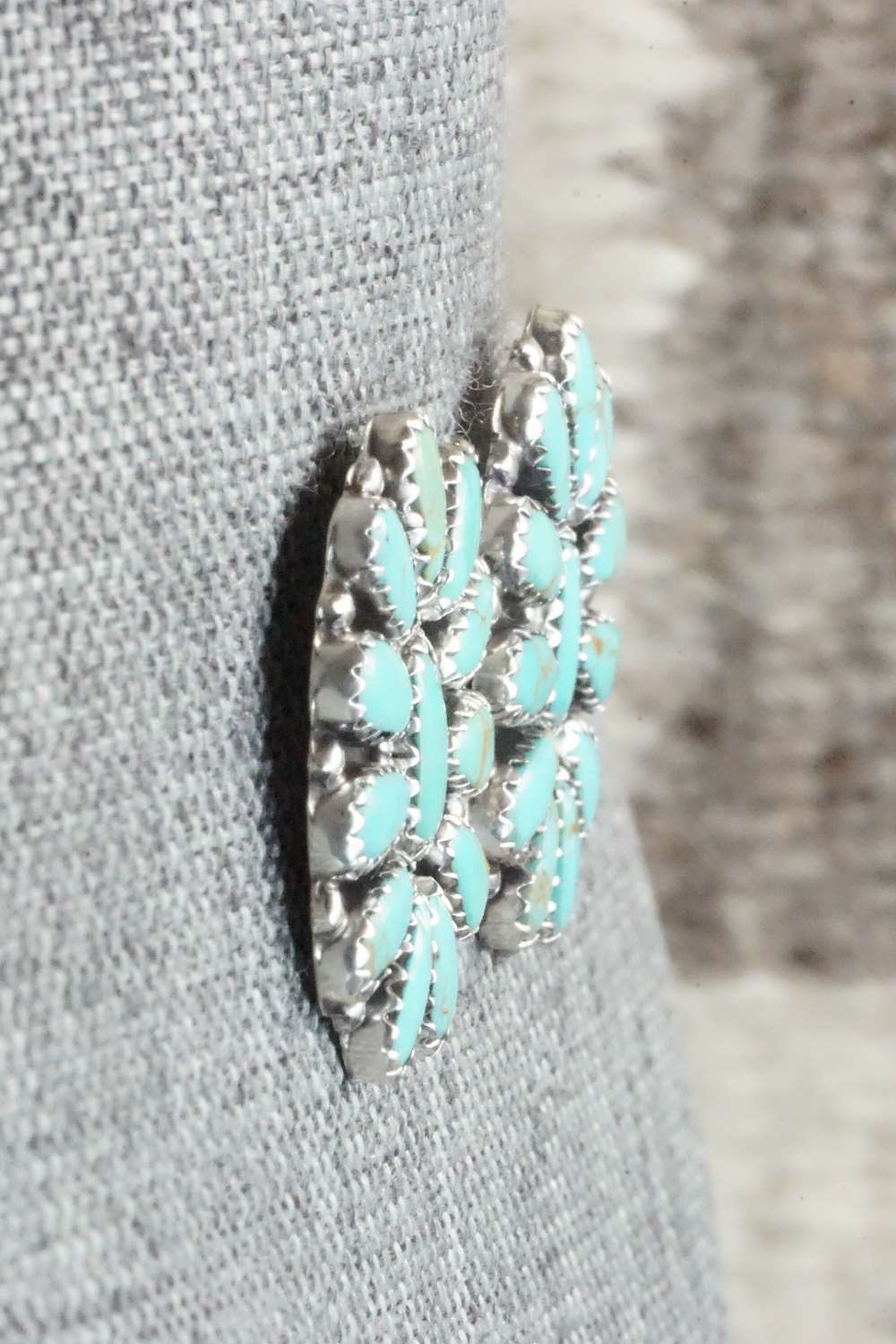 Turquoise & Sterling Silver Earrings - Zeita Begay
