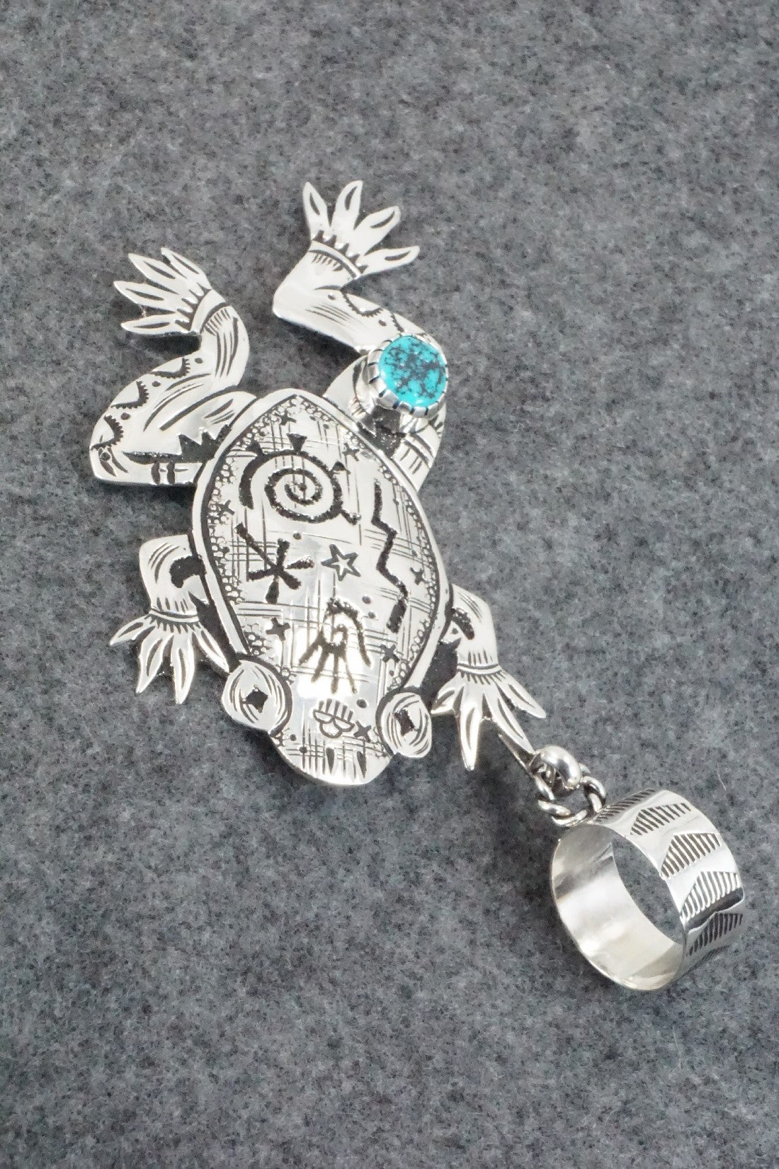 Turquoise & Sterling Silver Pendant - Richard Singer