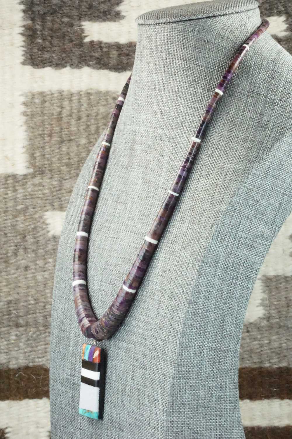 Spiny Oyster Necklace & Multi Stone Pendant - Torevia Crespin