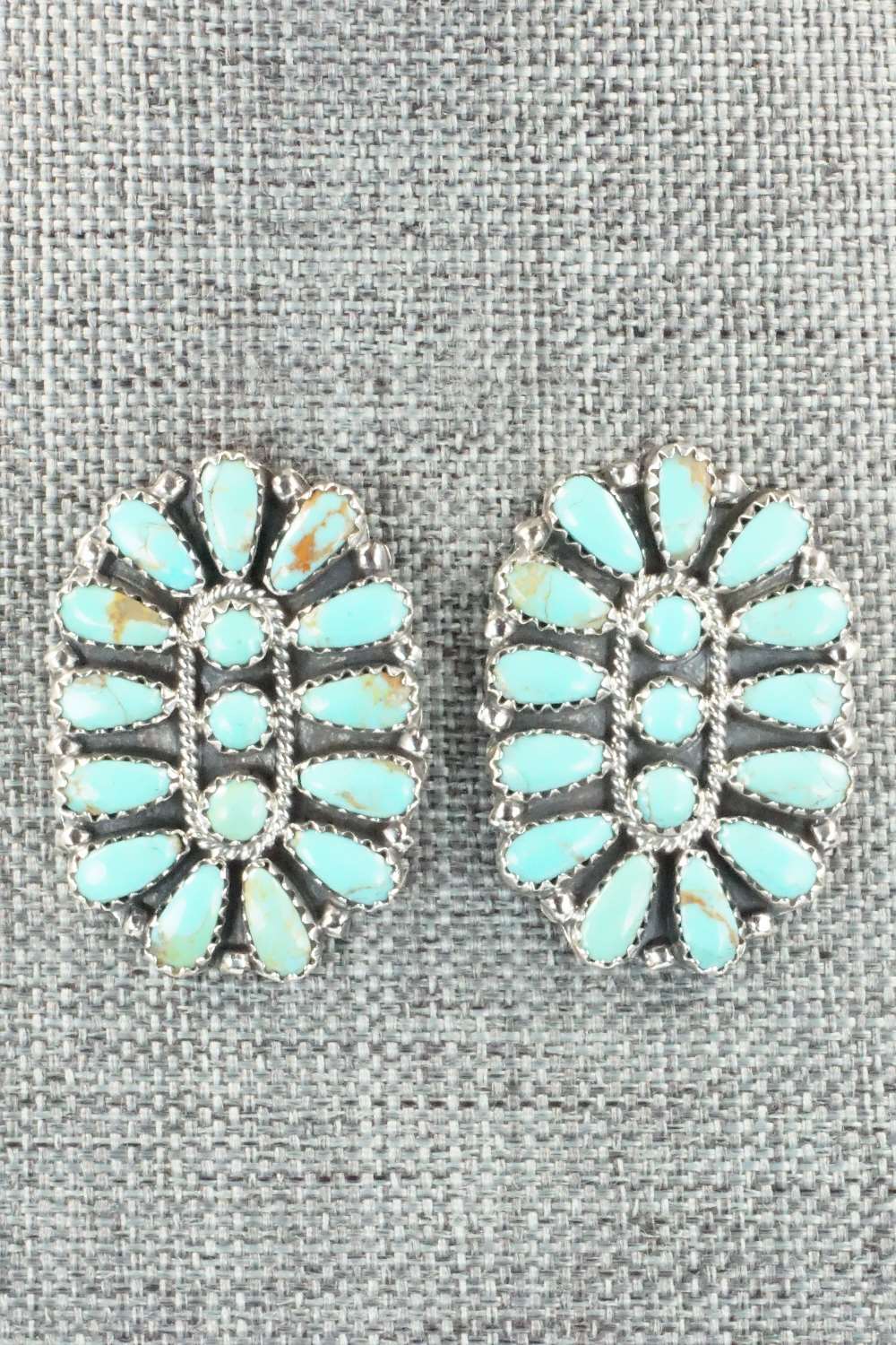 Turquoise & Sterling Silver Earrings - Zeita Begay