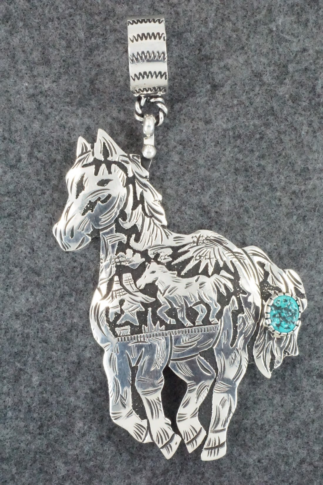 Turquoise & Sterling Silver Pendant - Richard Singer