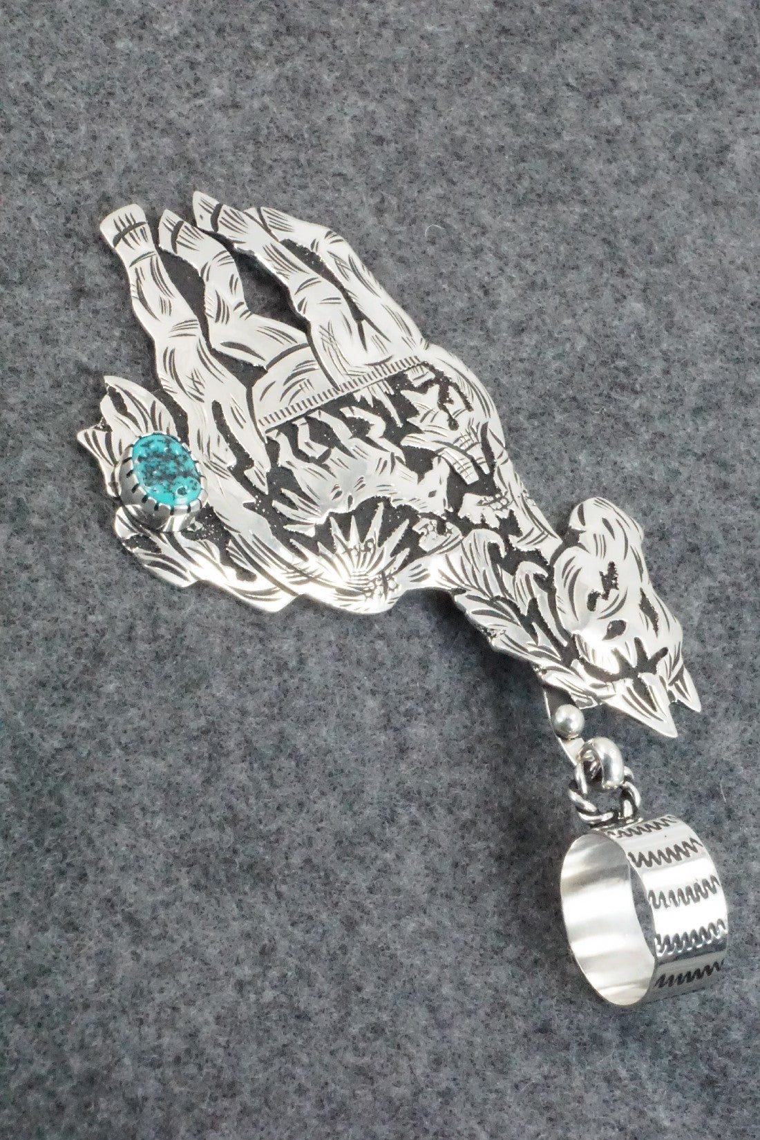 Turquoise & Sterling Silver Pendant - Richard Singer