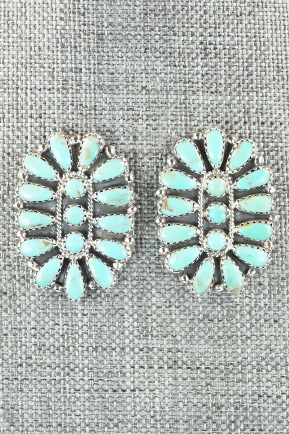Turquoise & Sterling Silver Earrings - Zeita Begay