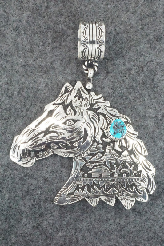 Turquoise & Sterling Silver Pendant - Richard Singer
