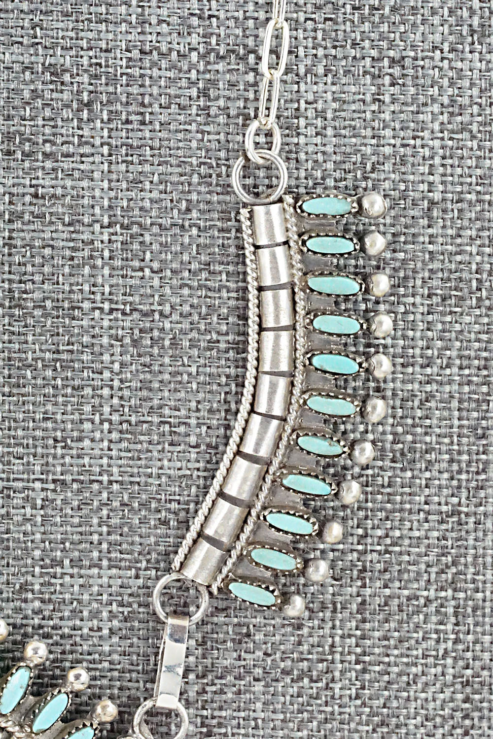 Turquoise & Sterling Silver Necklace and Earrings Set - Evonne Hustito