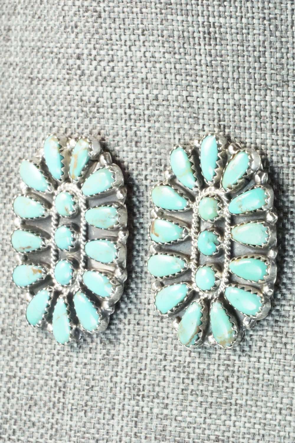 Turquoise & Sterling Silver Earrings - Zeita Begay
