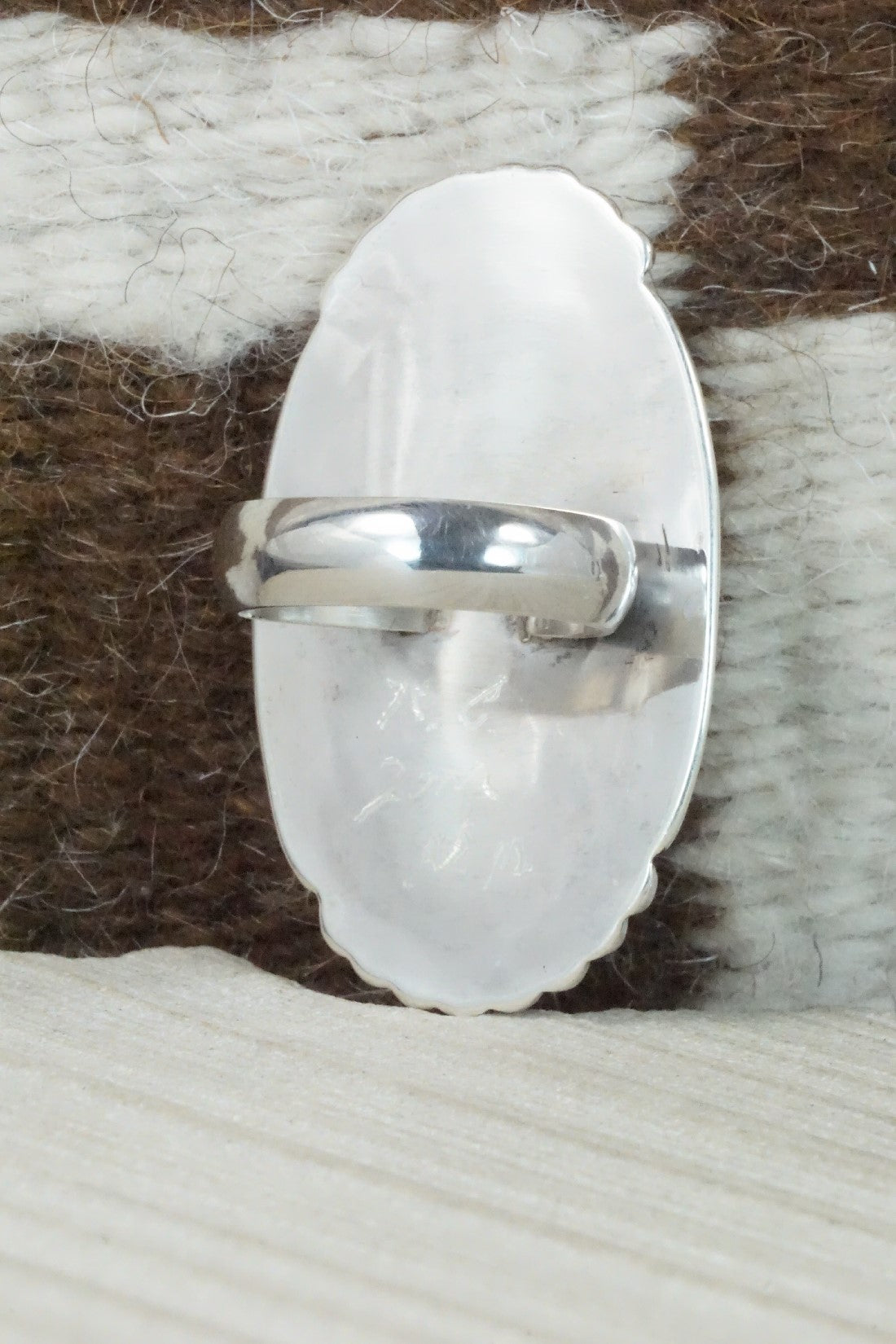 Turquoise & Sterling Silver Ring - Kenny Calavaza - Size 8