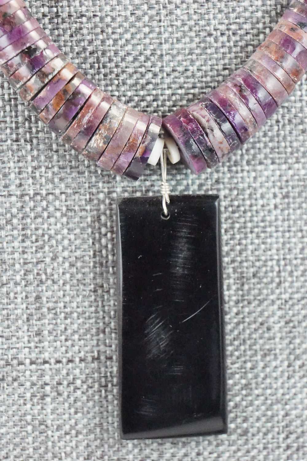 Spiny Oyster Necklace & Multi Stone Pendant - Torevia Crespin