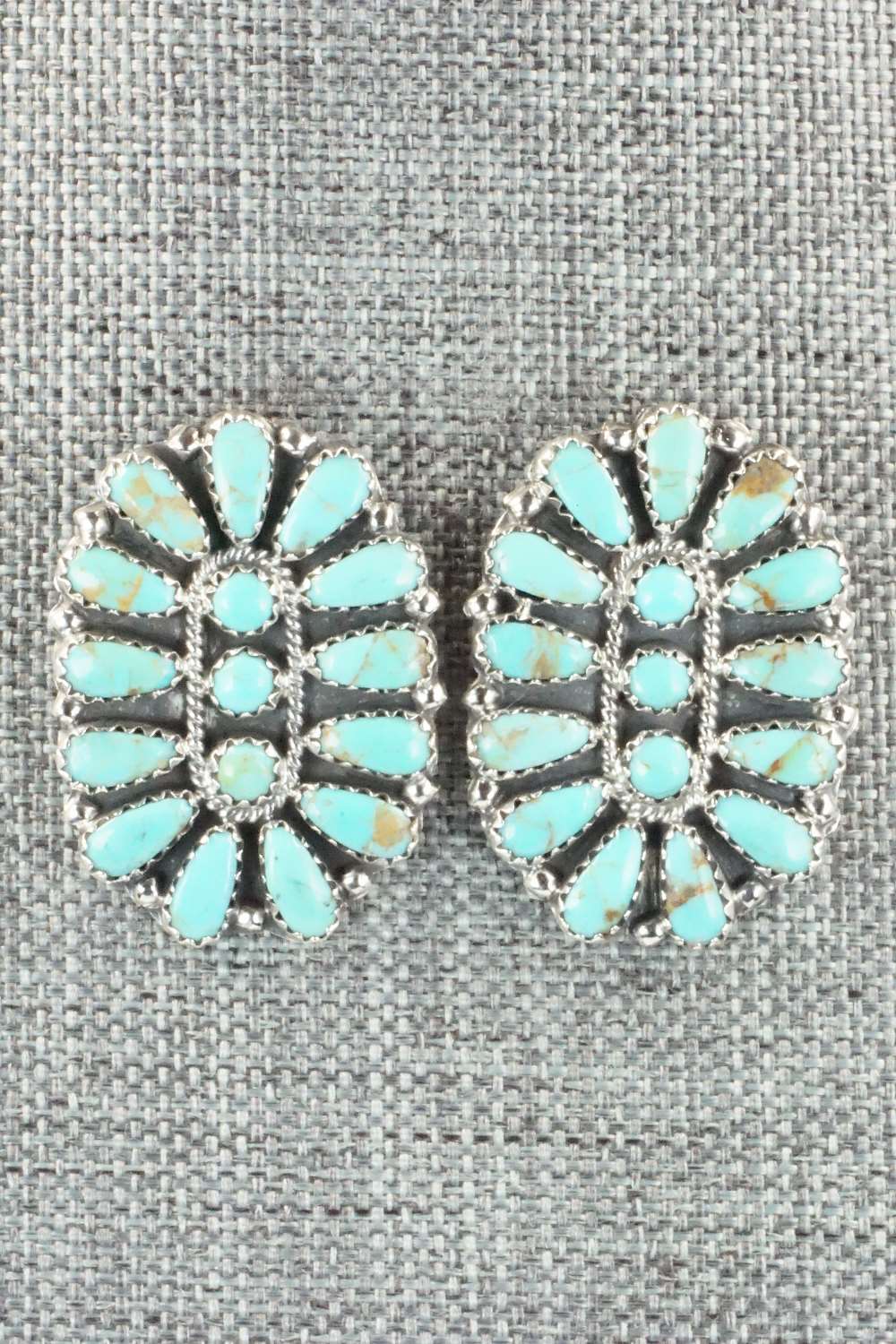 Turquoise & Sterling Silver Earrings - Zeita Begay