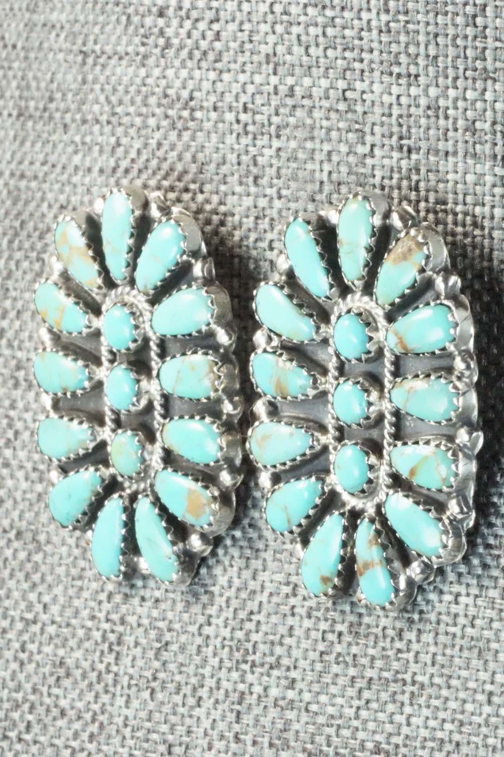 Turquoise & Sterling Silver Earrings - Zeita Begay