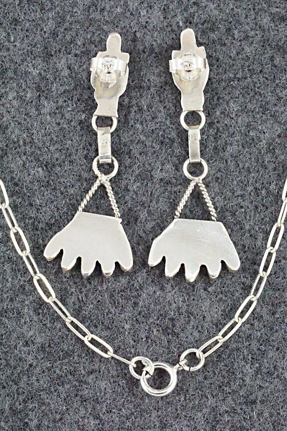 Turquoise & Sterling Silver Necklace and Earrings Set - Evonne Hustito