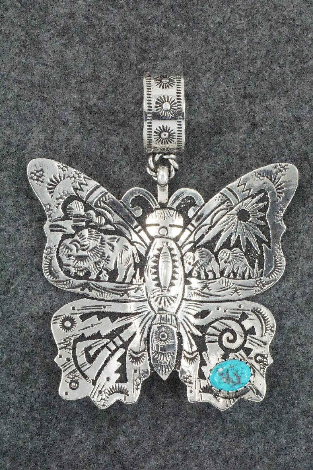 Turquoise & Sterling Silver Pendant - Richard Singer