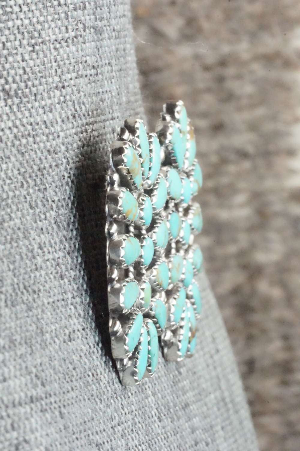 Turquoise & Sterling Silver Earrings - Zeita Begay