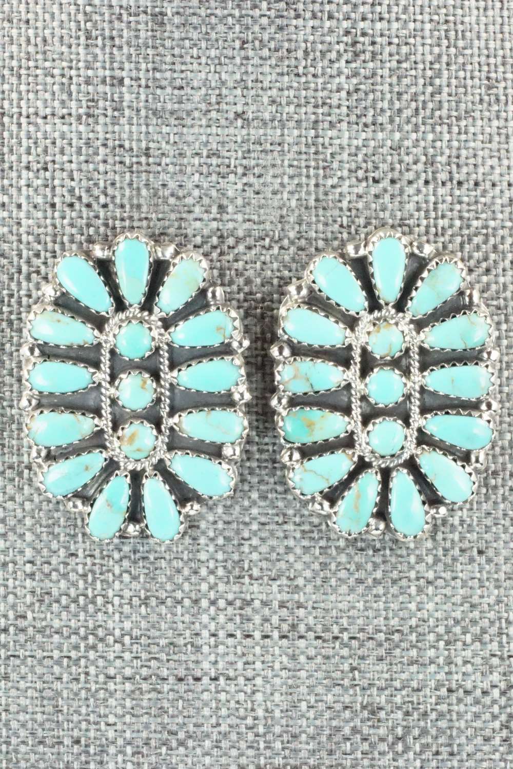 Turquoise & Sterling Silver Earrings - Zeita Begay