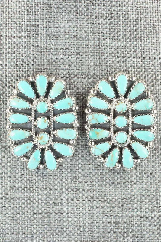 Turquoise & Sterling Silver Earrings - Zeita Begay