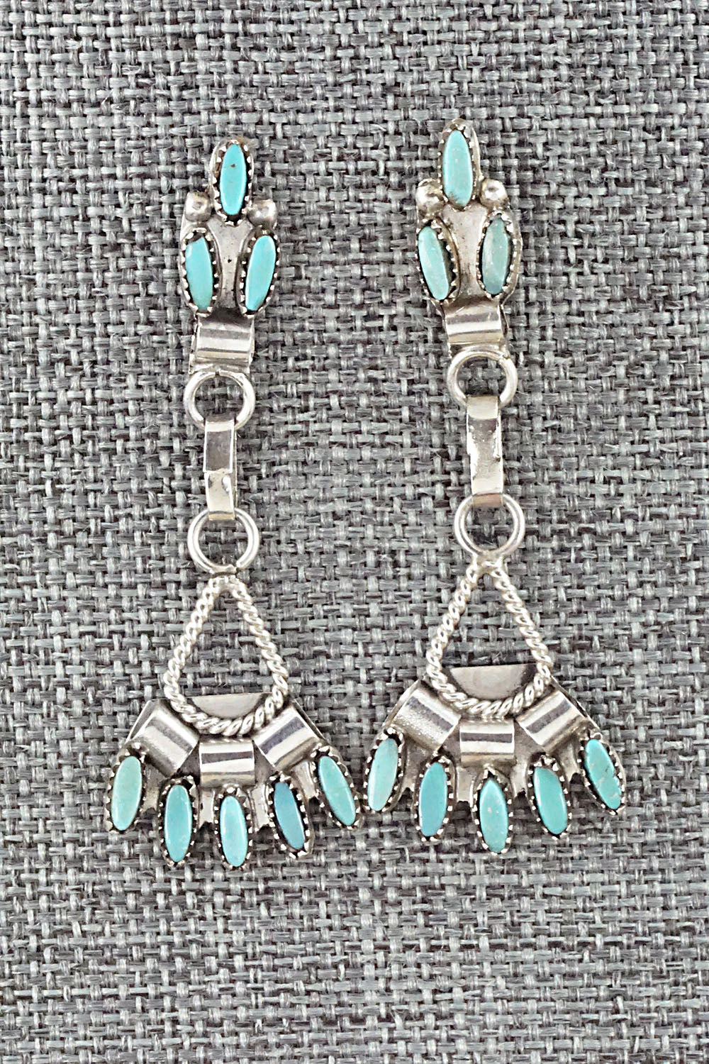 Turquoise & Sterling Silver Necklace and Earrings Set - Evonne Hustito