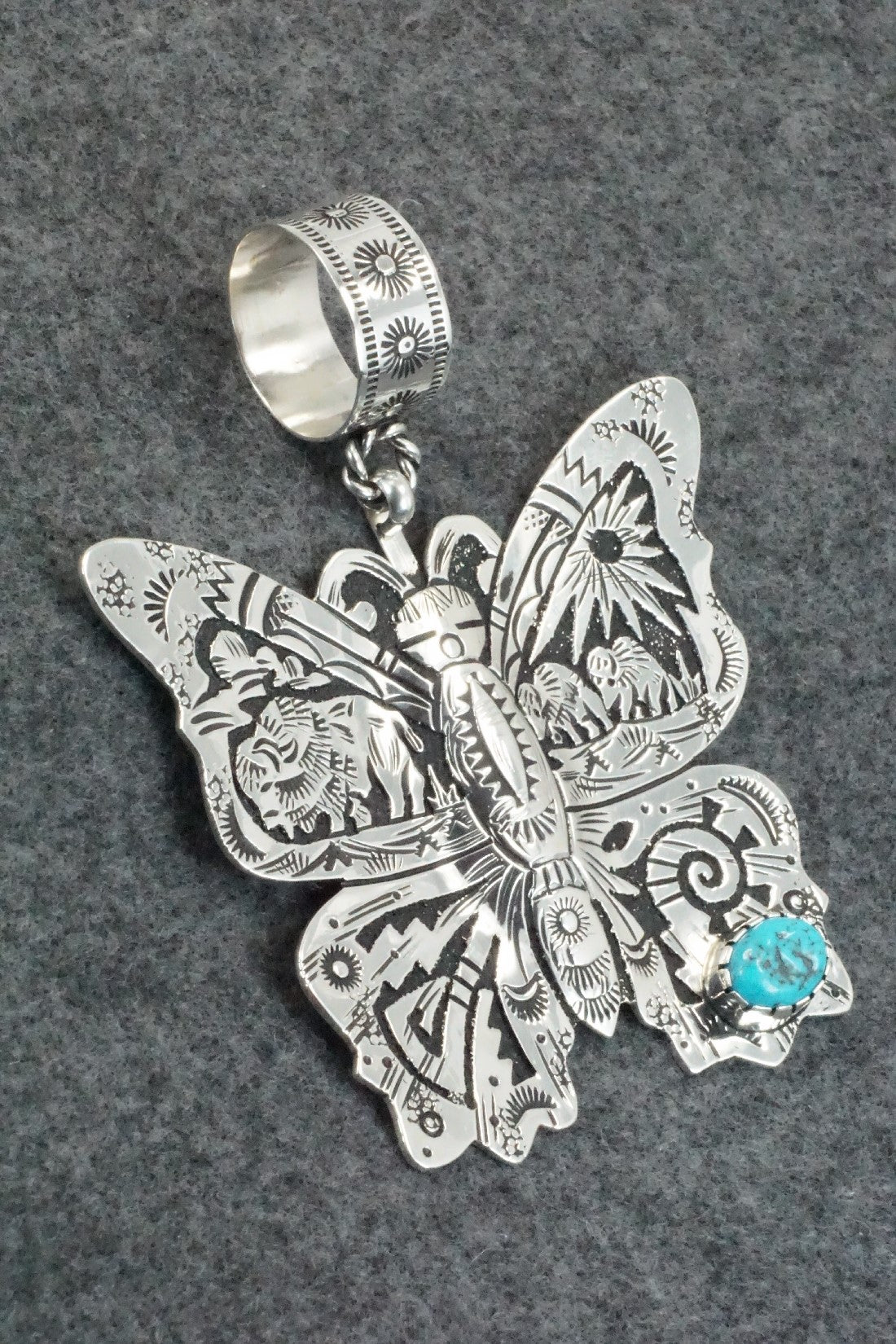 Turquoise & Sterling Silver Pendant - Richard Singer