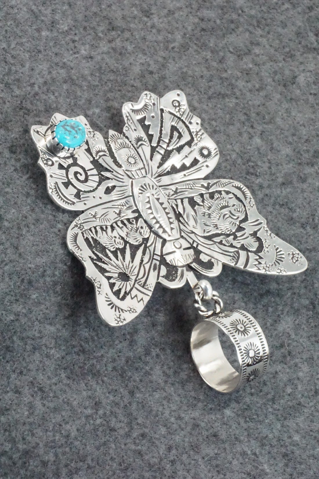 Turquoise & Sterling Silver Pendant - Richard Singer