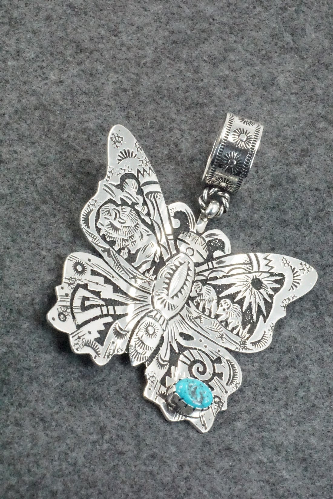 Turquoise & Sterling Silver Pendant - Richard Singer