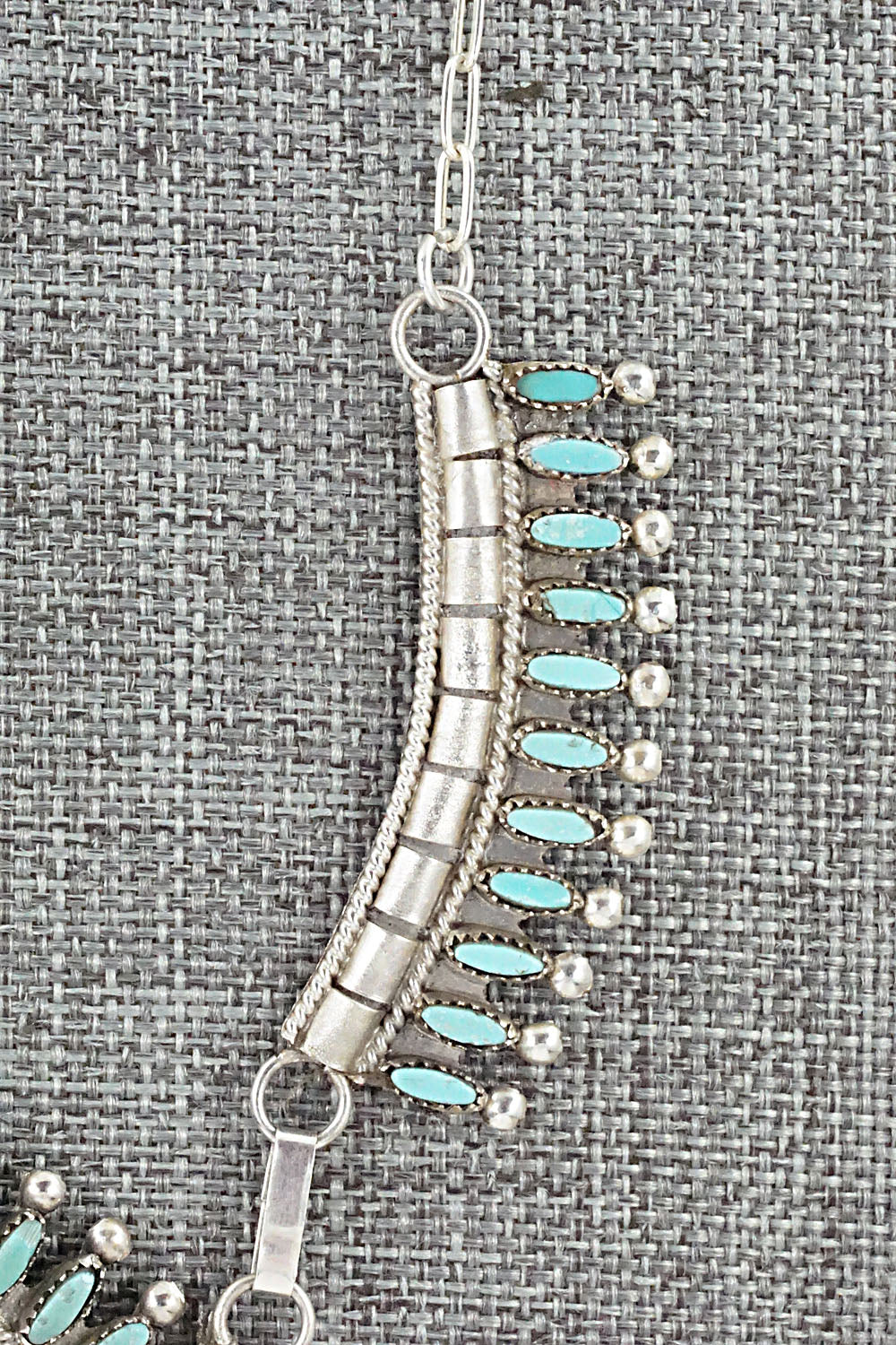 Turquoise & Sterling Silver Necklace and Earrings Set - Evonne Hustito