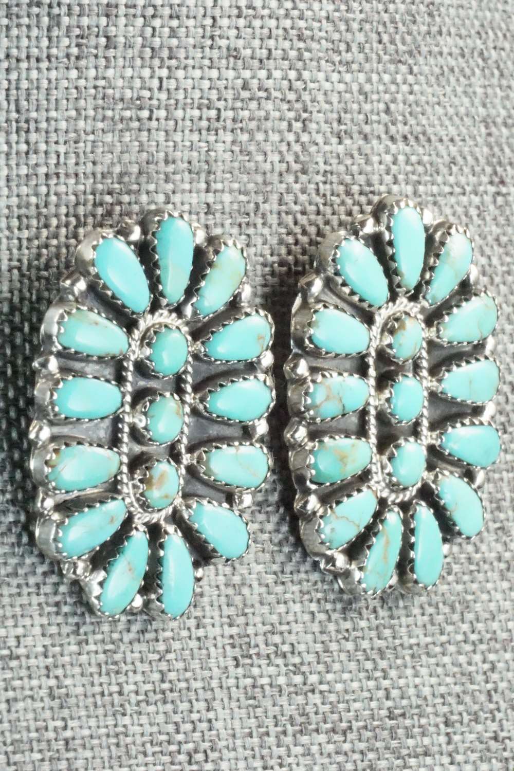 Turquoise & Sterling Silver Earrings - Zeita Begay
