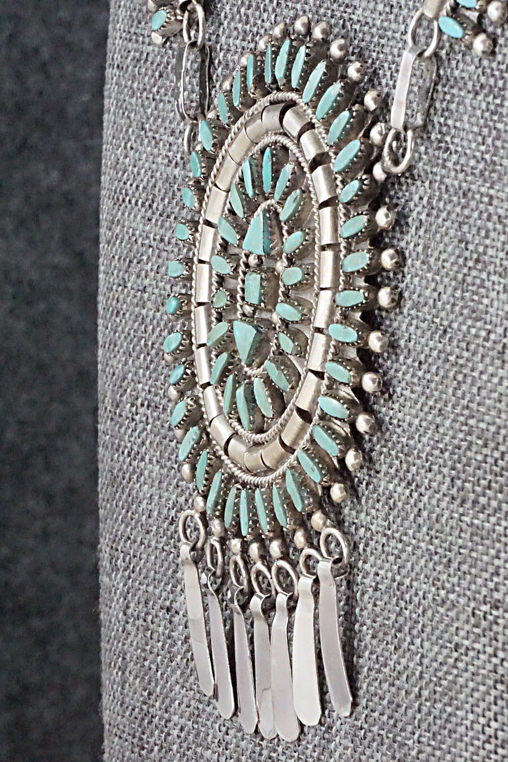 Turquoise & Sterling Silver Necklace and Earrings Set - Evonne Hustito