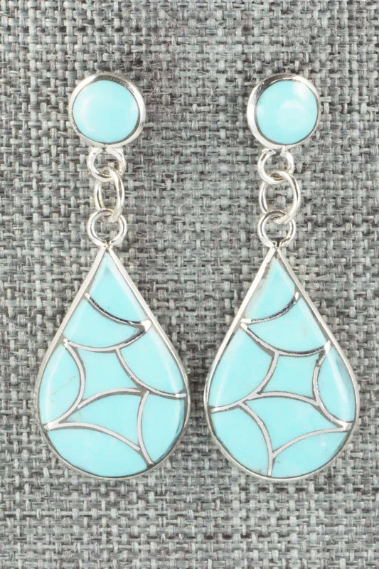 Turquoise & Sterling Silver Earrings - Delorna Lahi