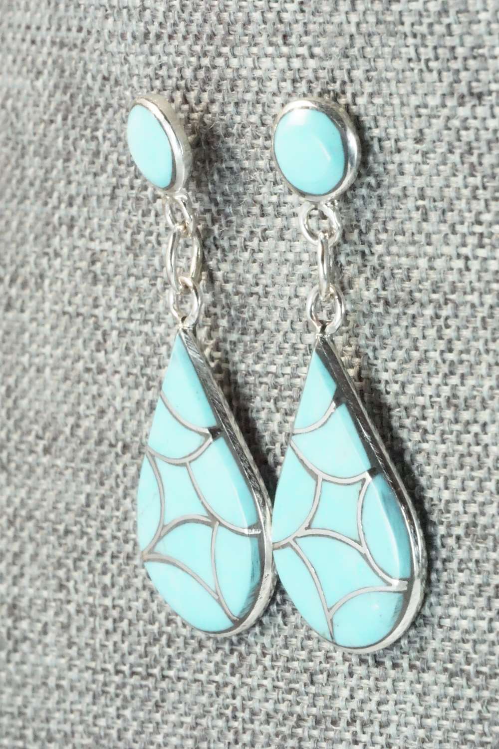 Turquoise & Sterling Silver Earrings - Delorna Lahi