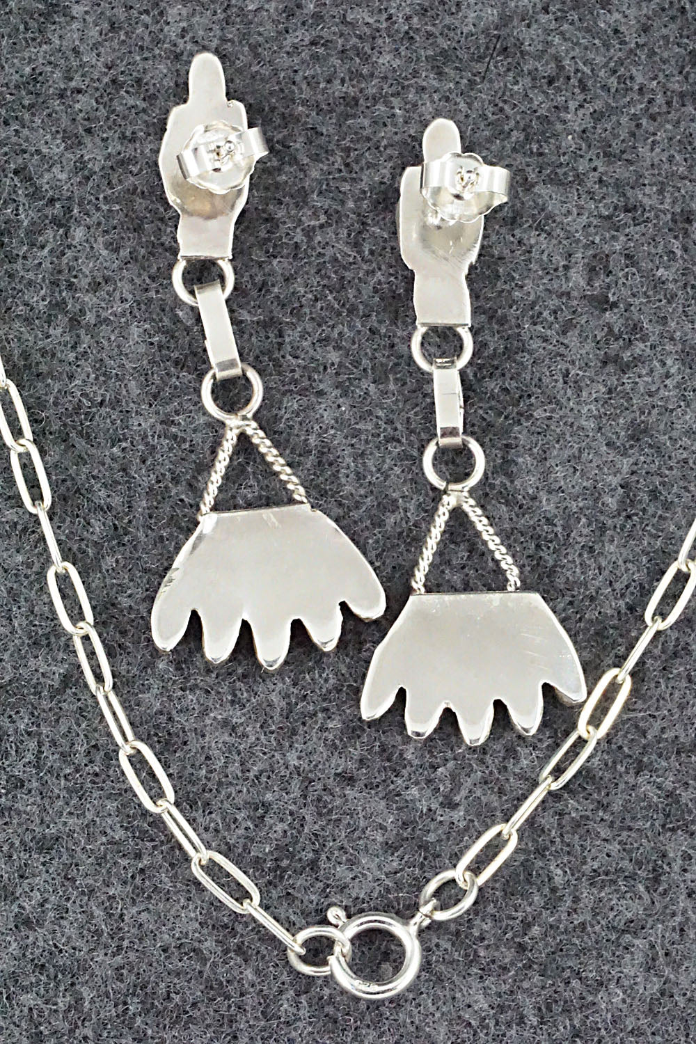 Turquoise & Sterling Silver Necklace and Earrings Set - Evonne Hustito