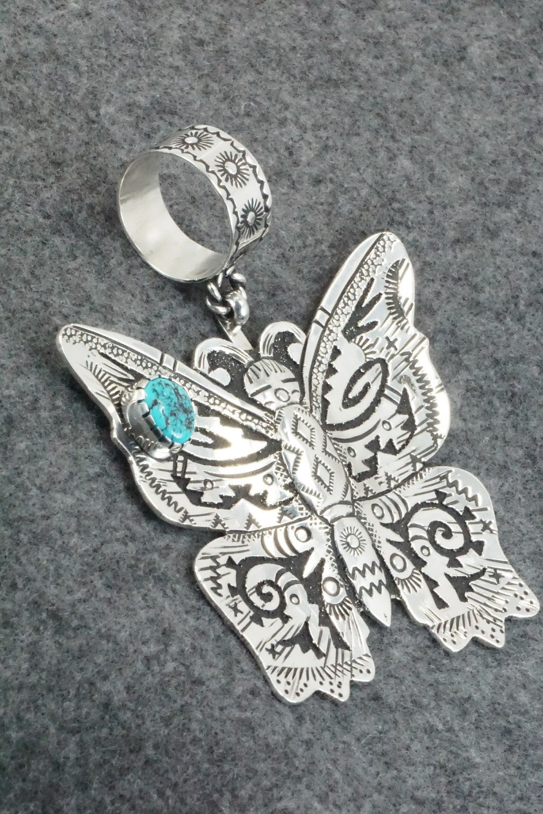 Turquoise & Sterling Silver Pendant - Richard Singer
