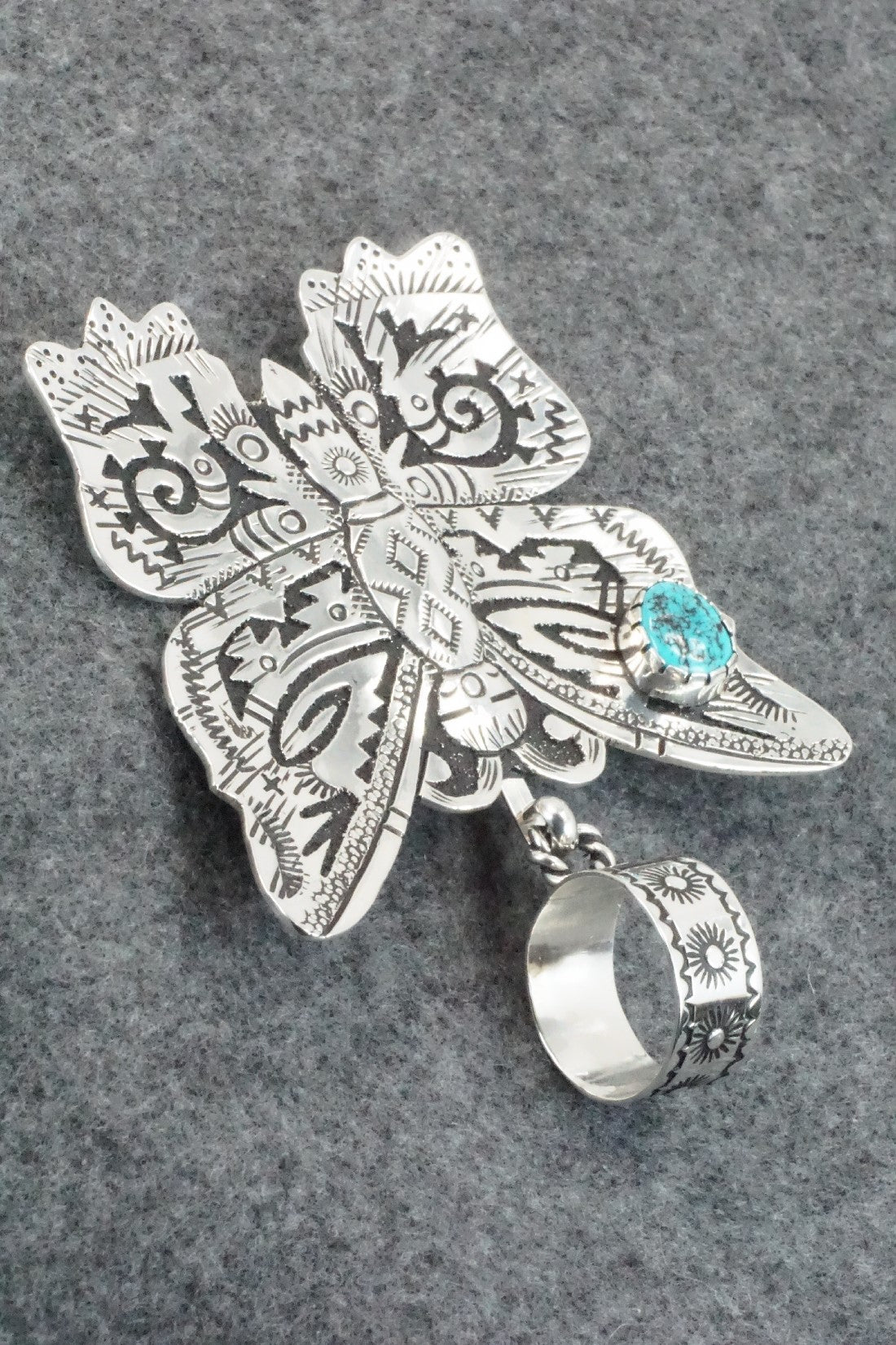 Turquoise & Sterling Silver Pendant - Richard Singer