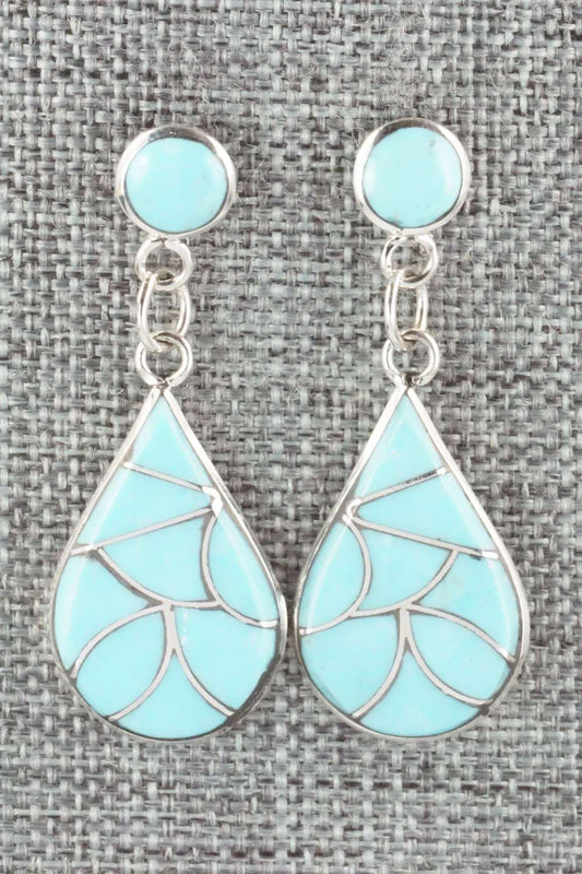 Turquoise & Sterling Silver Earrings - Delorna Lahi