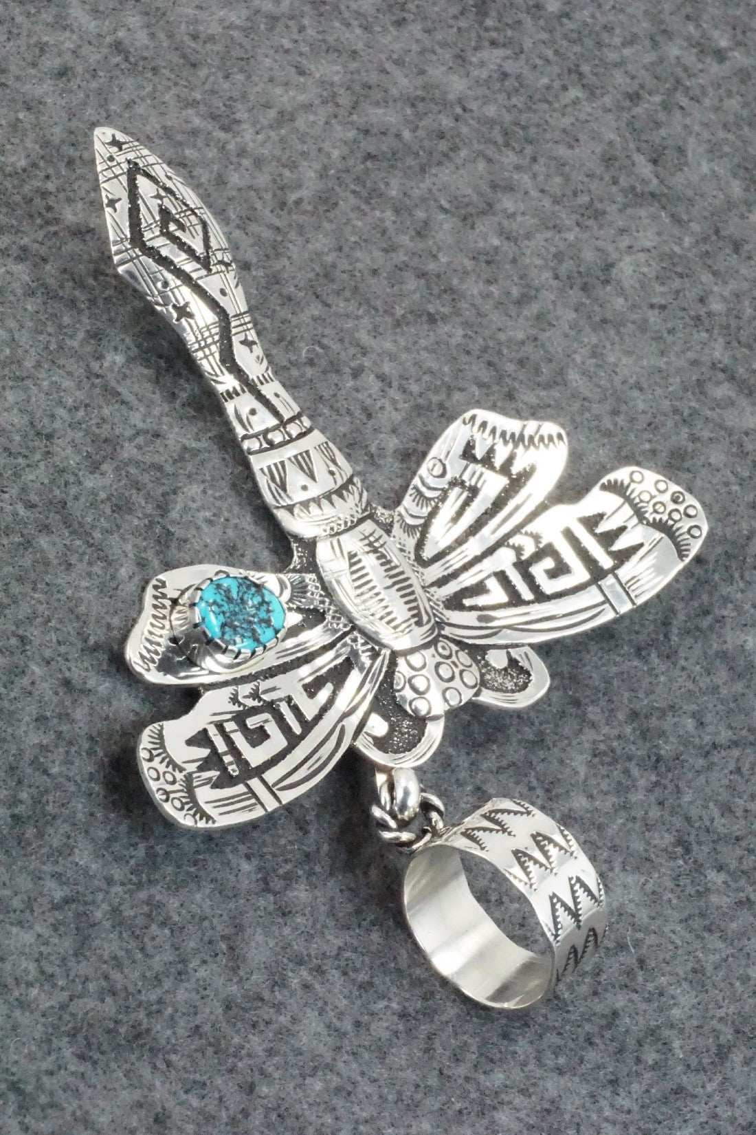Turquoise & Sterling Silver Pendant - Richard Singer