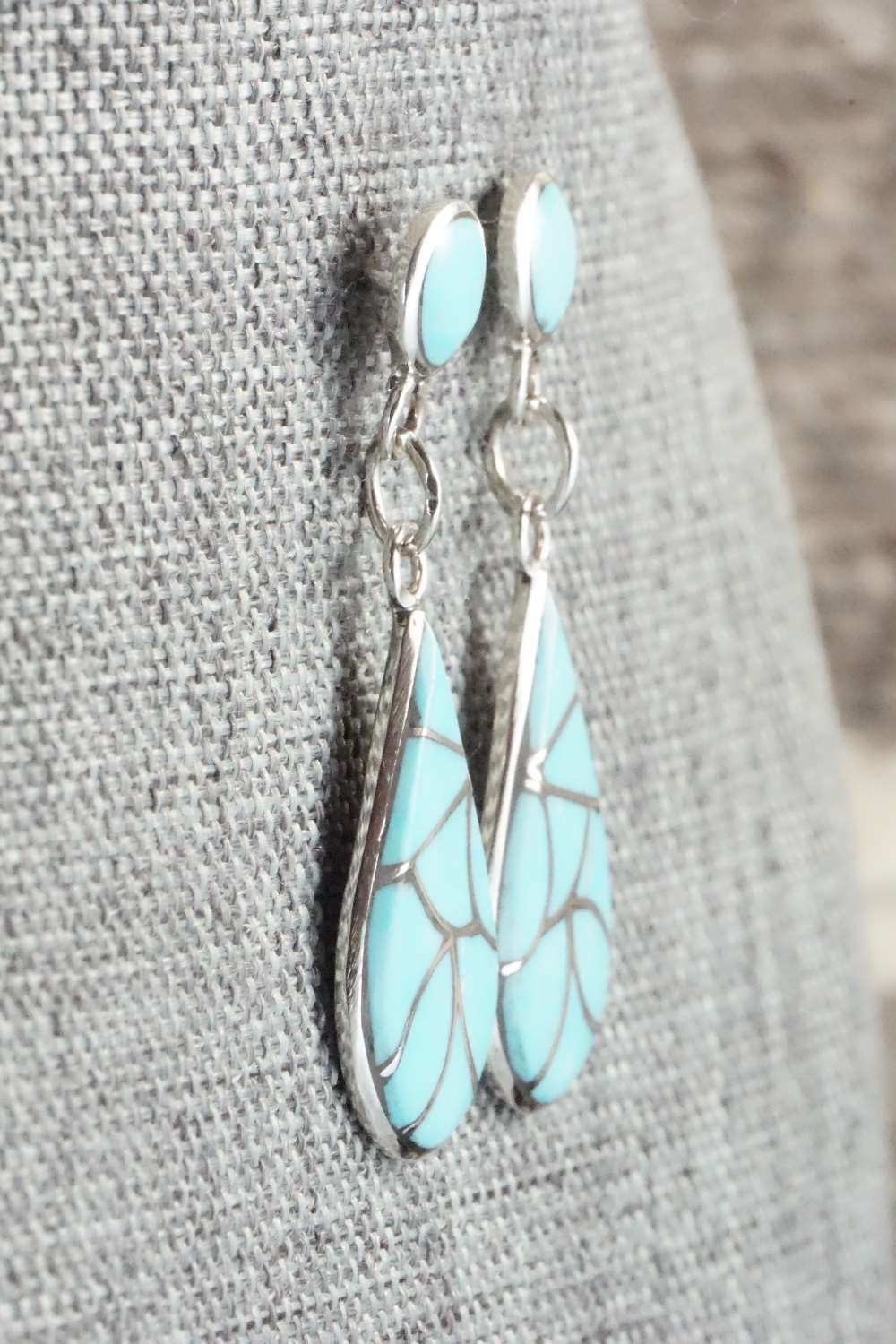 Turquoise & Sterling Silver Earrings - Delorna Lahi