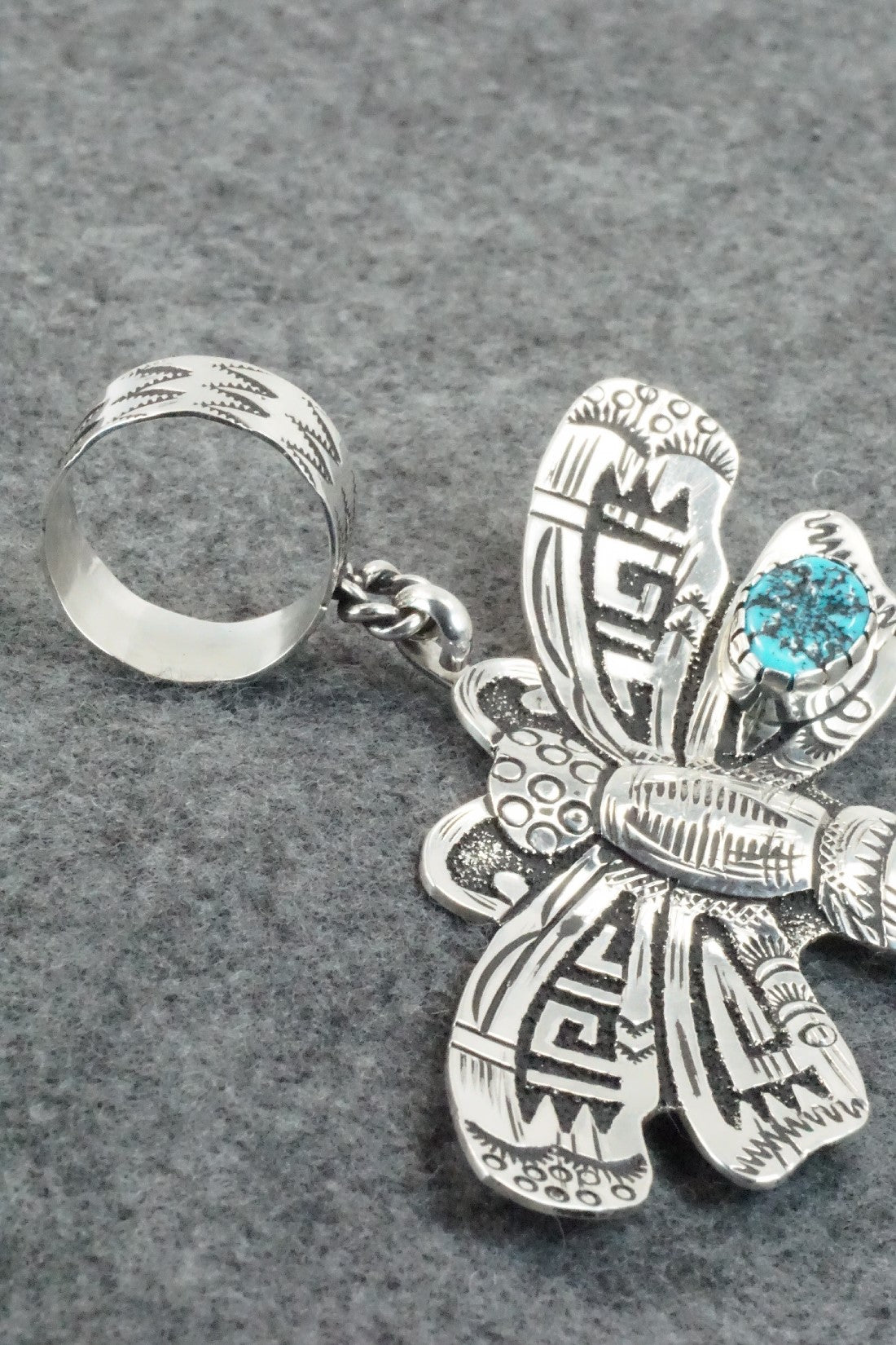 Turquoise & Sterling Silver Pendant - Richard Singer