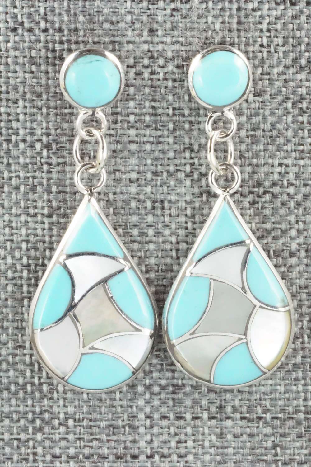 Turquoise & Sterling Silver Earrings - Delorna Lahi